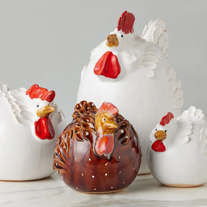 Etu Home Country French Brown Ceramic Hen