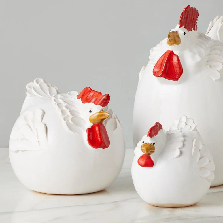 Etu Home Country French White Ceramic Hen