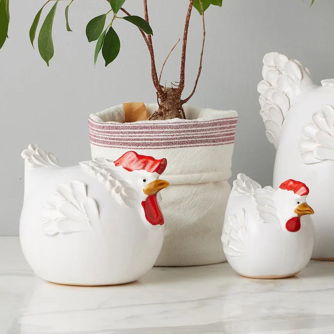 Etu Home Country French White Ceramic Hen