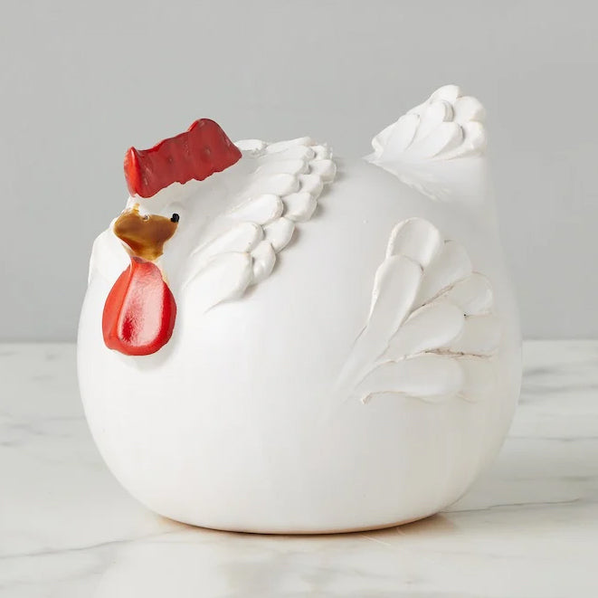 Etu Home Country French White Ceramic Hen