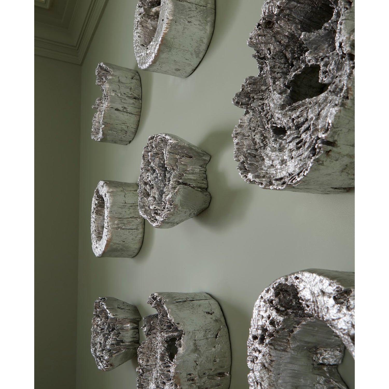 Phillips Collection Cast Eroded Wood Circle Wall Tile