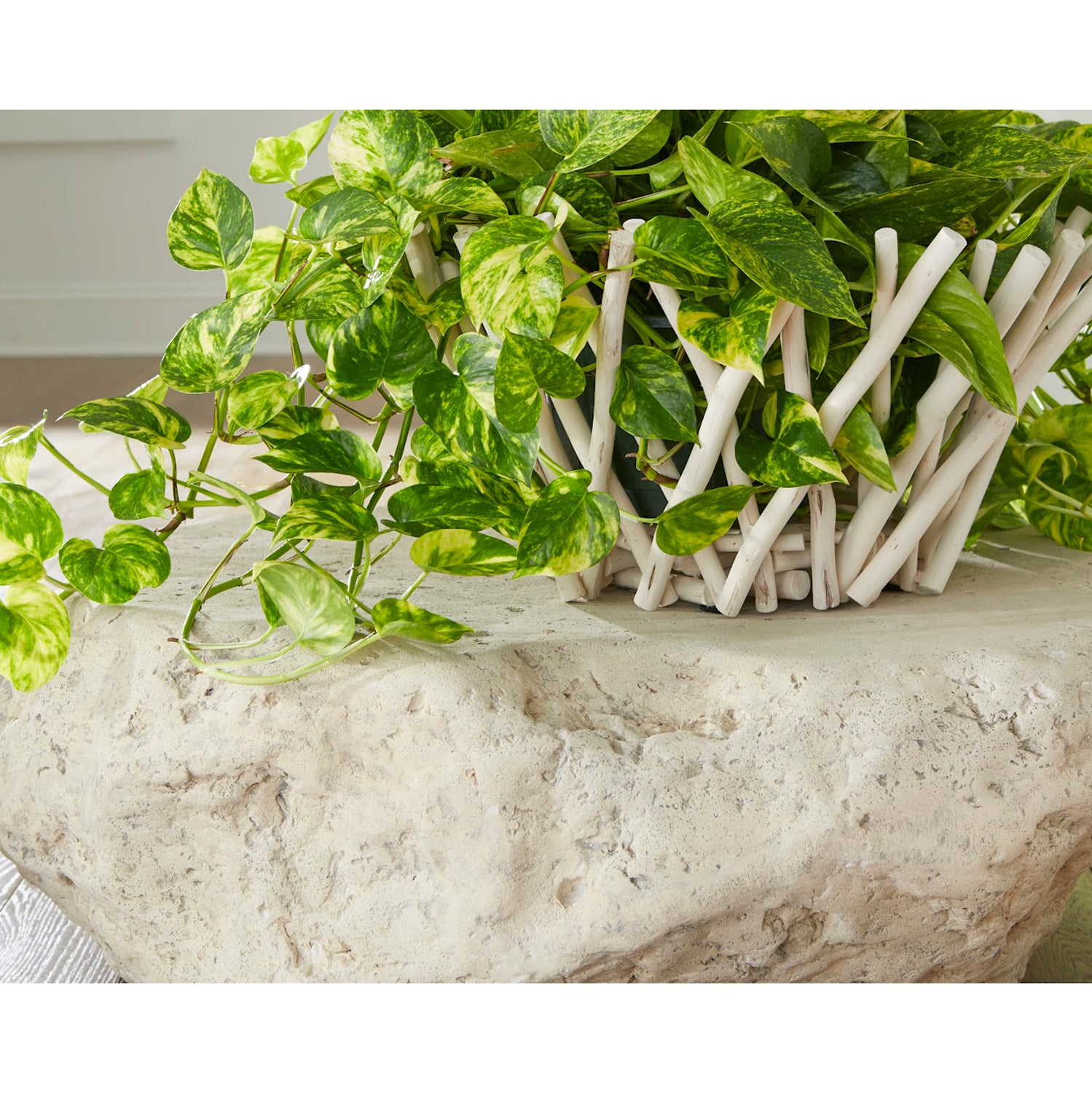 Phillips Collection Cast Boulder Coffee Table Roman Stone