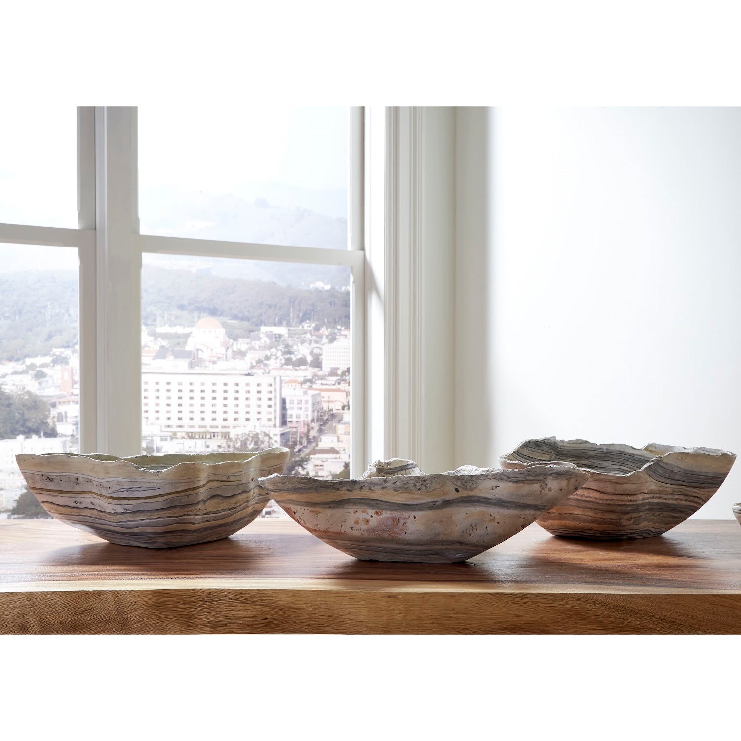 Phillips Collection Cast Gray Faux Onyx Bowl