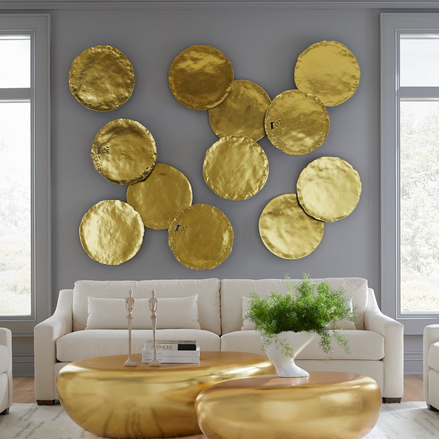 Phillips Collection Cast Oil Drum Wall Discs Set of 4