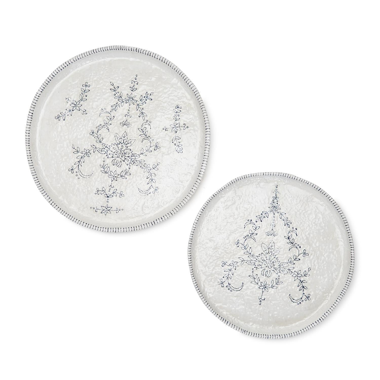 Blue and White Platter Set of 2