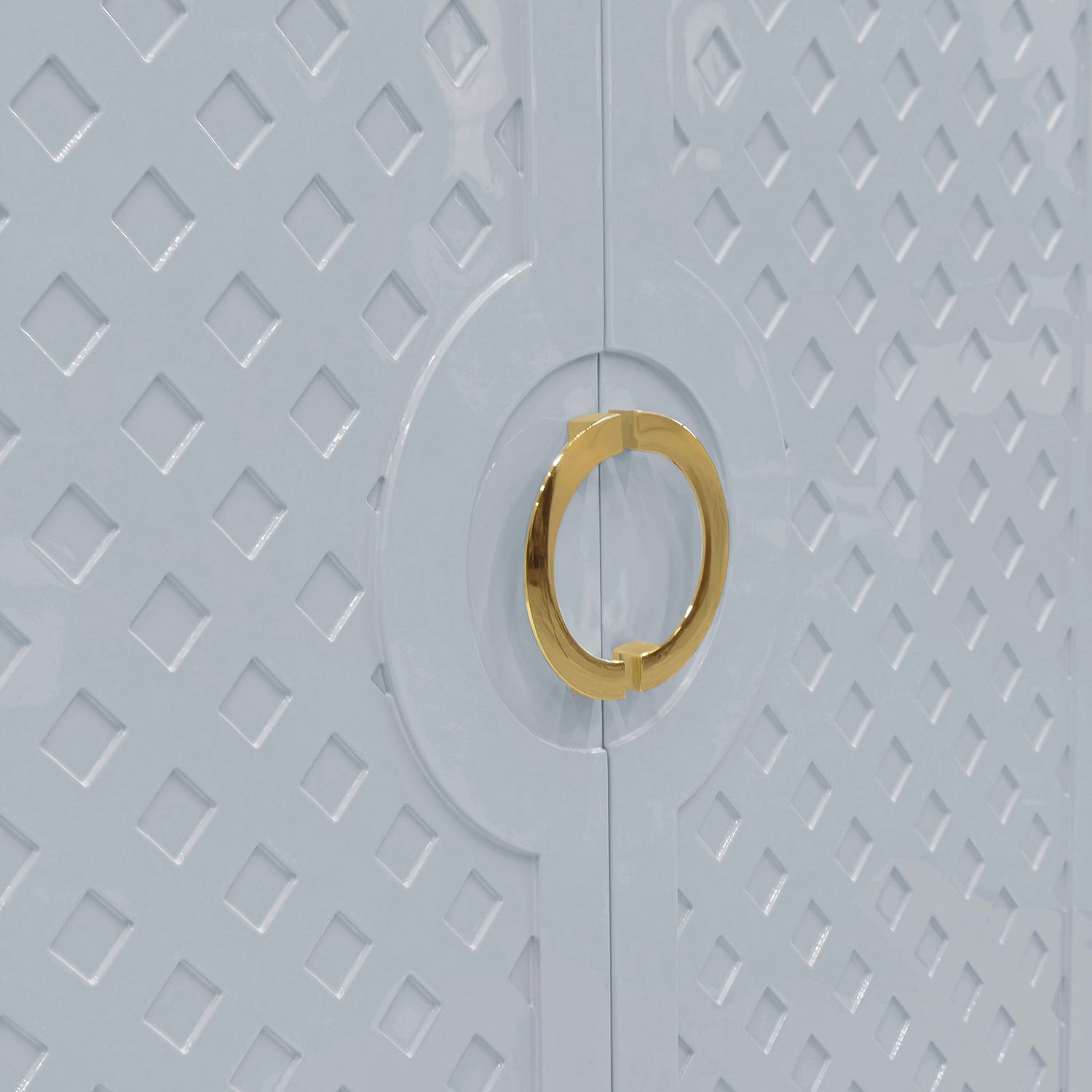 Worlds Away Poppy two door cabinet styled in a room to show scale