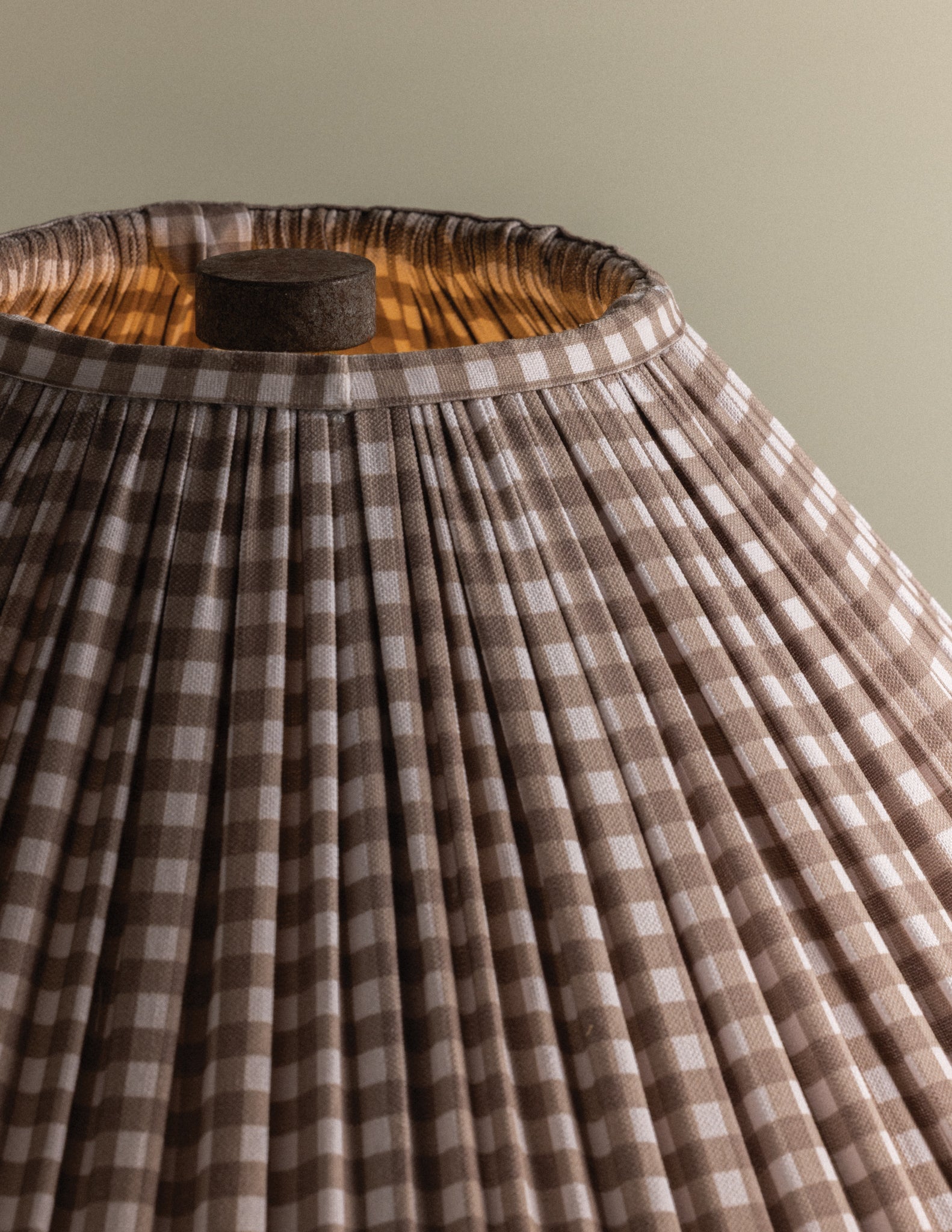 Troy Lighting Calabria Gingham Brown Large Table Lamp