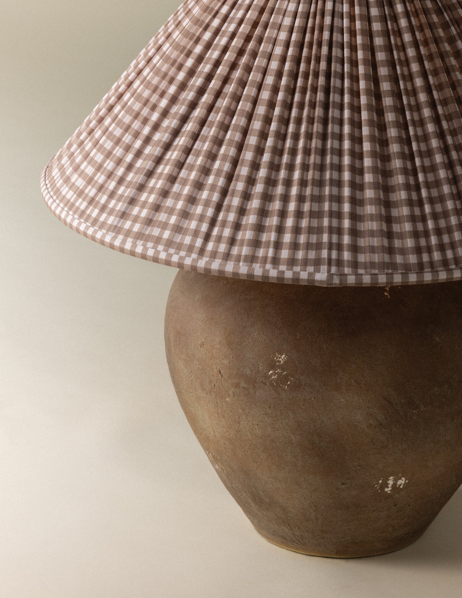 Troy Lighting Calabria Gingham Brown Large Table Lamp