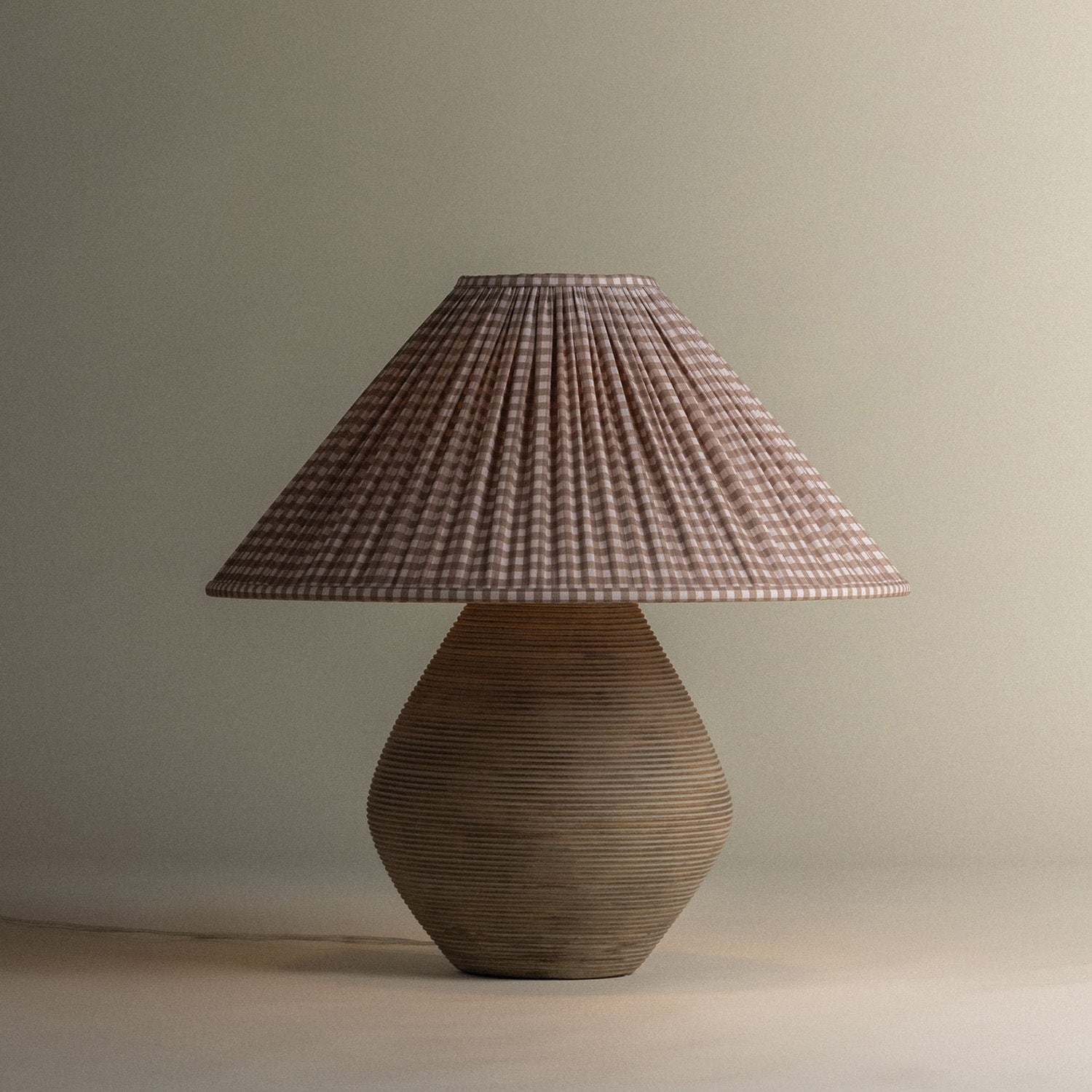 Troy Lighting Calabria Gingham Brown Small Table Lamp