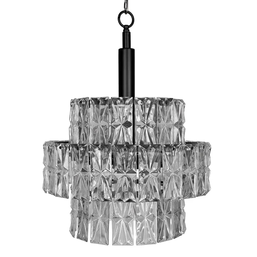Noir Nuuk Chandelier, stacked circular bands