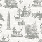 Mitchell Black Pagoda Toile Wallpaper