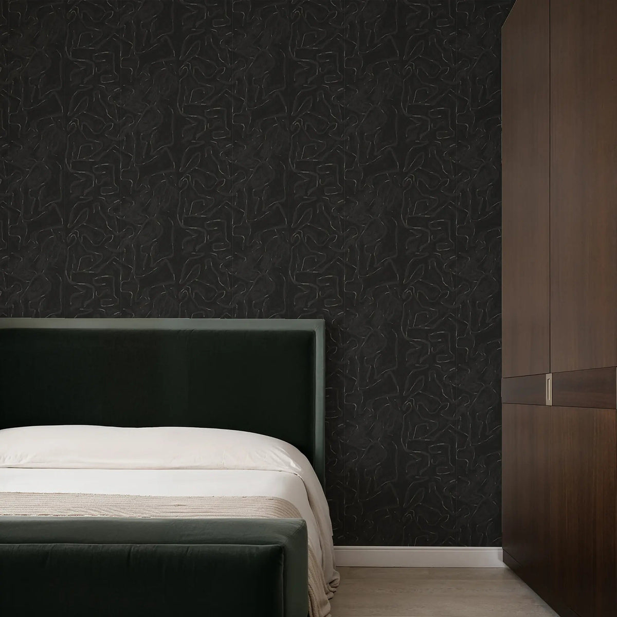 Mitchell Black Painted Lines Wallpaper