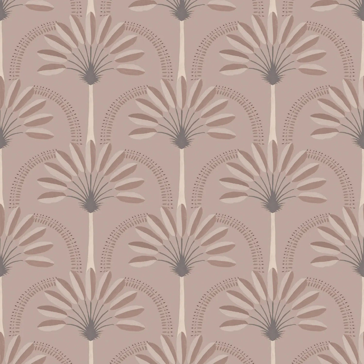 Mitchell Black Palm Arches Wallpaper