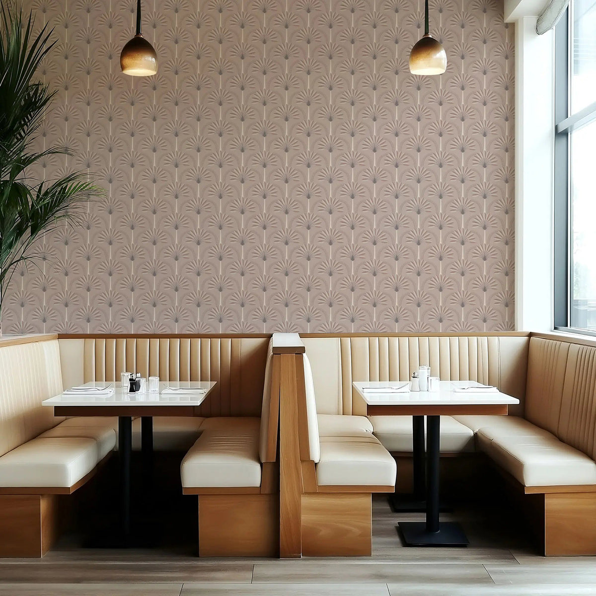 Mitchell Black Palm Arches Wallpaper