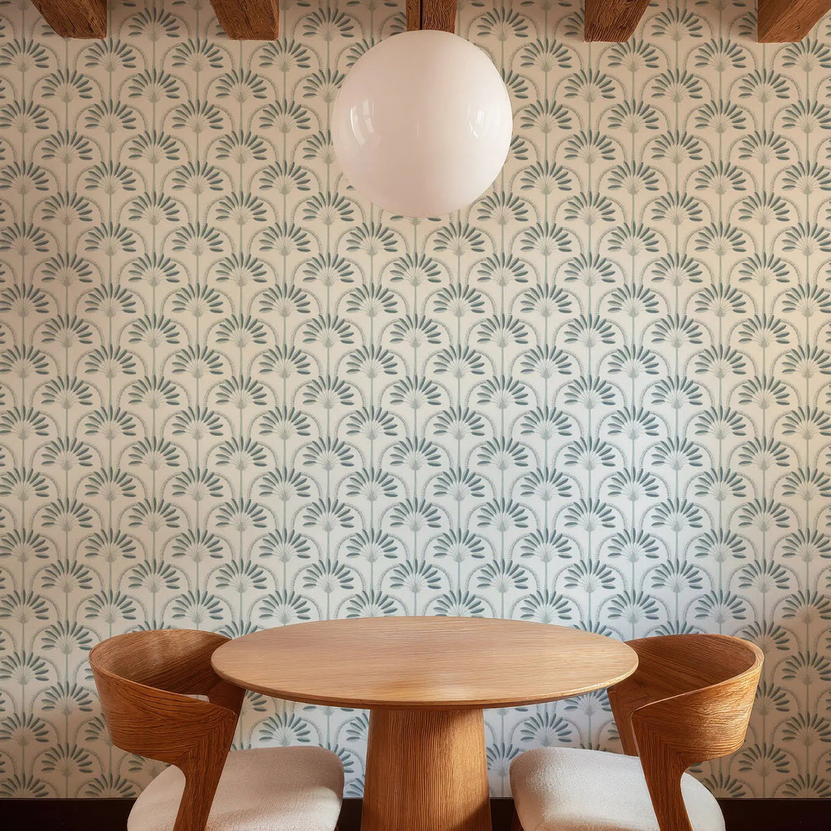 Mitchell Black Palm Arches Wallpaper