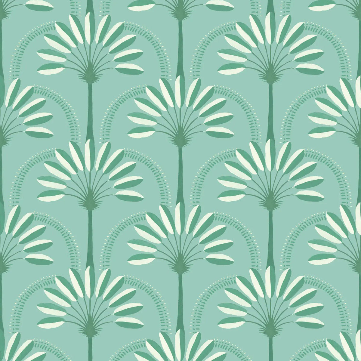 Mitchell Black Palm Arches Wallpaper