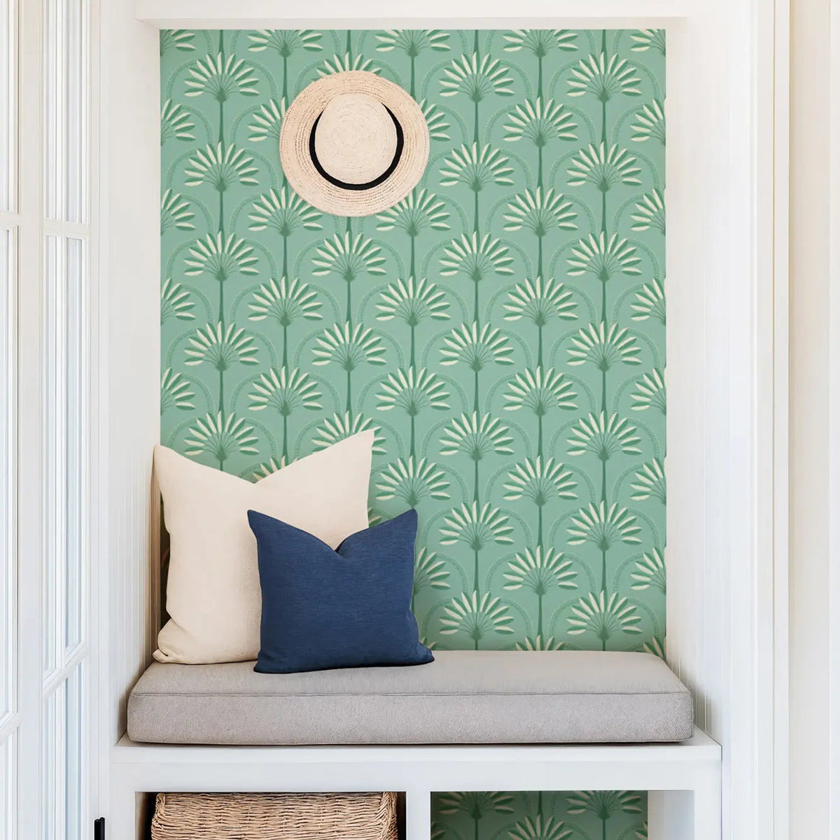 Mitchell Black Palm Arches Wallpaper