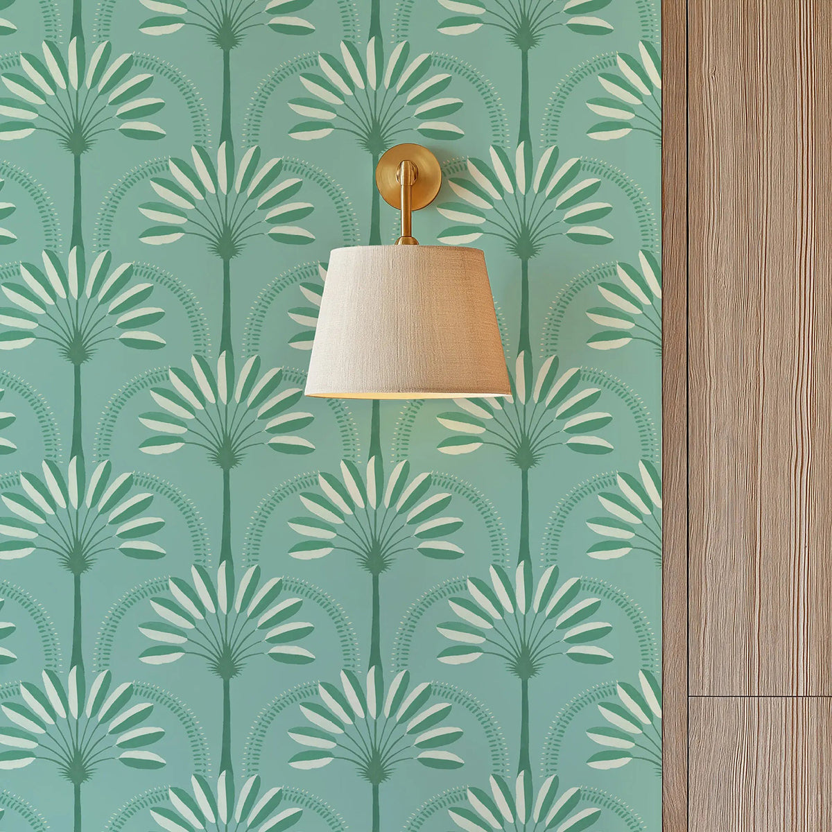 Mitchell Black Palm Arches Wallpaper