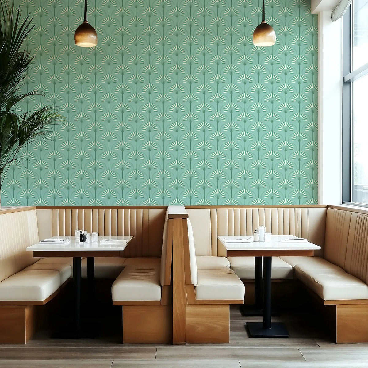Mitchell Black Palm Arches Wallpaper