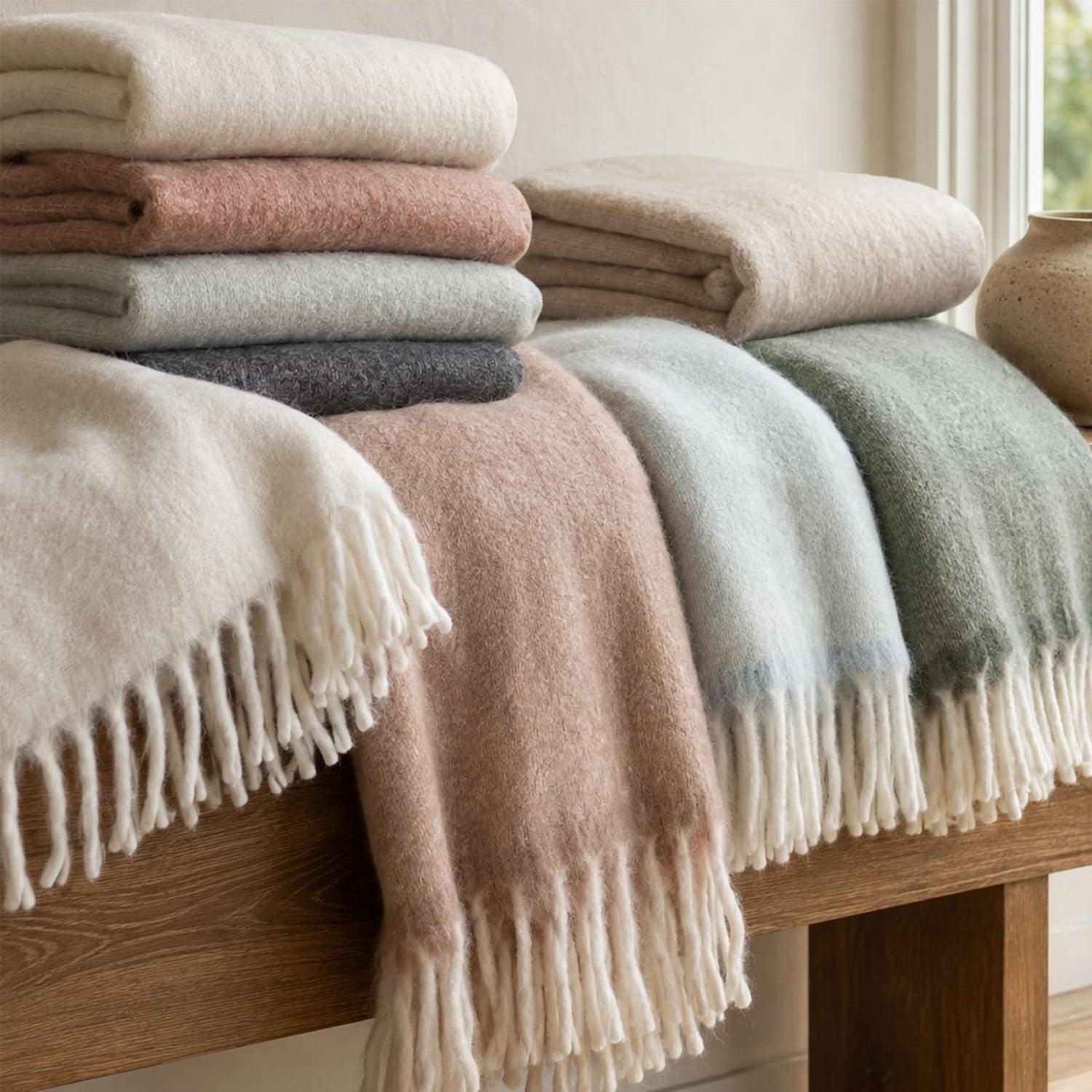 Pom Pom at Home Summit Throw Blanket 50 x 70 faux mohair polyester throw blanket