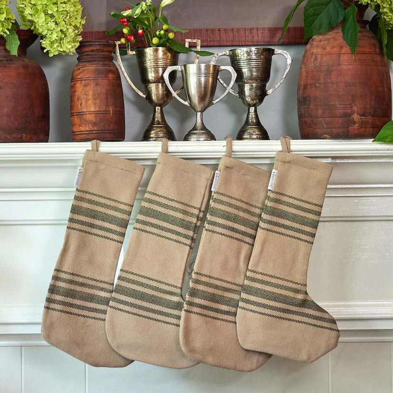 Etu Home Vintage Stripe Holiday Stocking