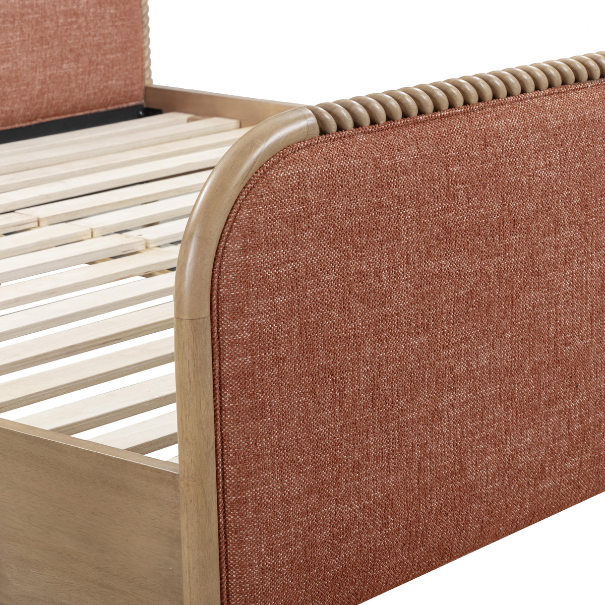 TOV Furniture Hatia Sienna Red Basketweave Panel Bed