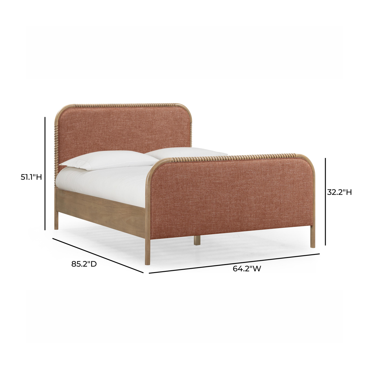 TOV Furniture Hatia Sienna Red Basketweave Panel Bed
