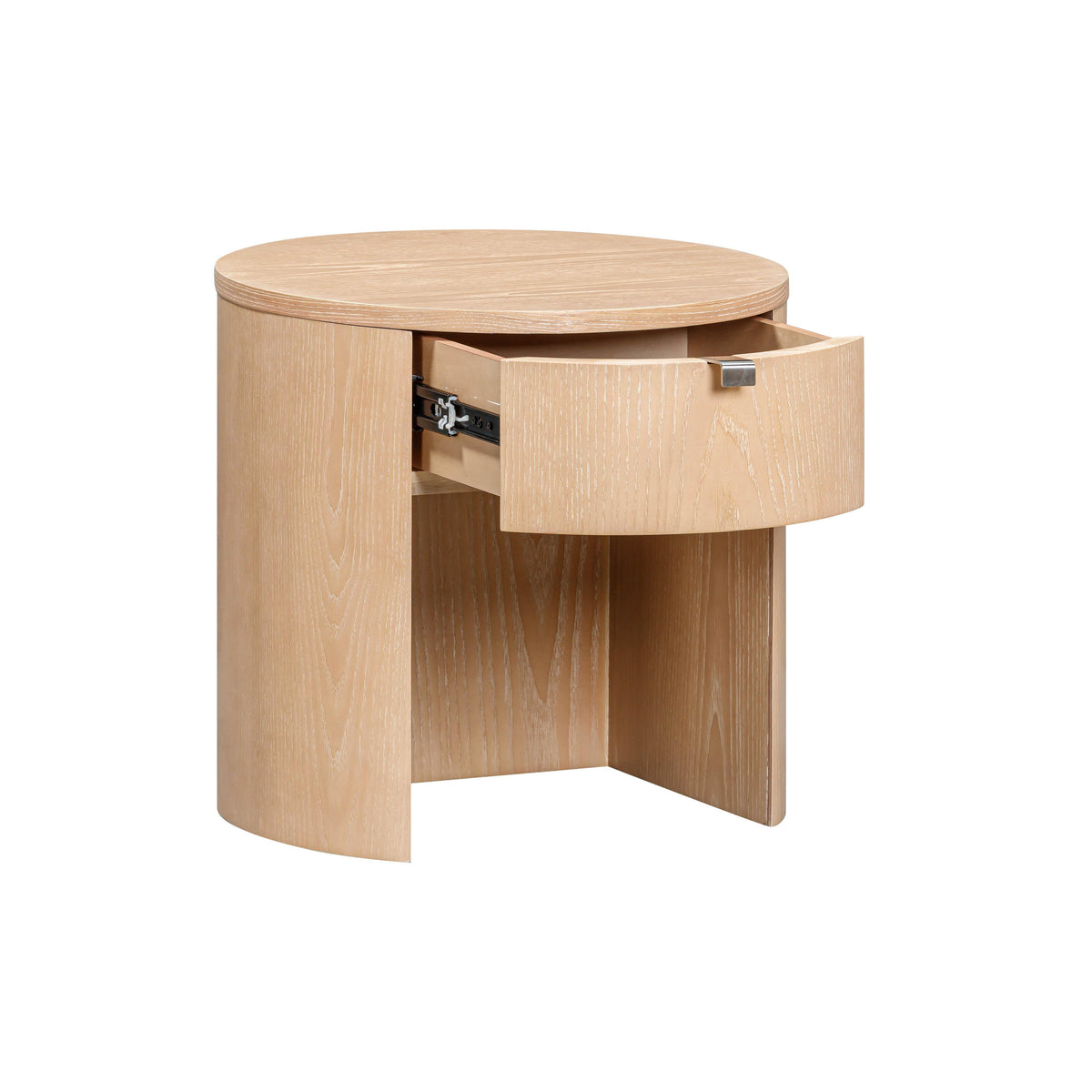 TOV Furniture Marlow Natural Wood Round Nightstand With Drawer