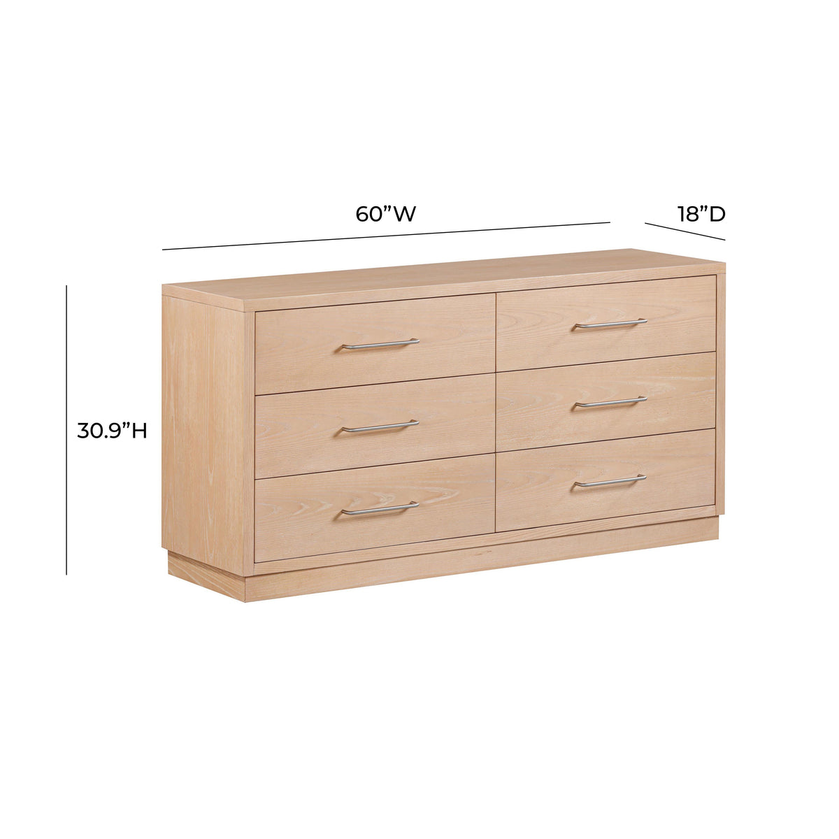 TOV Furniture Marlow Natural 6-Drawer Wood Dresser