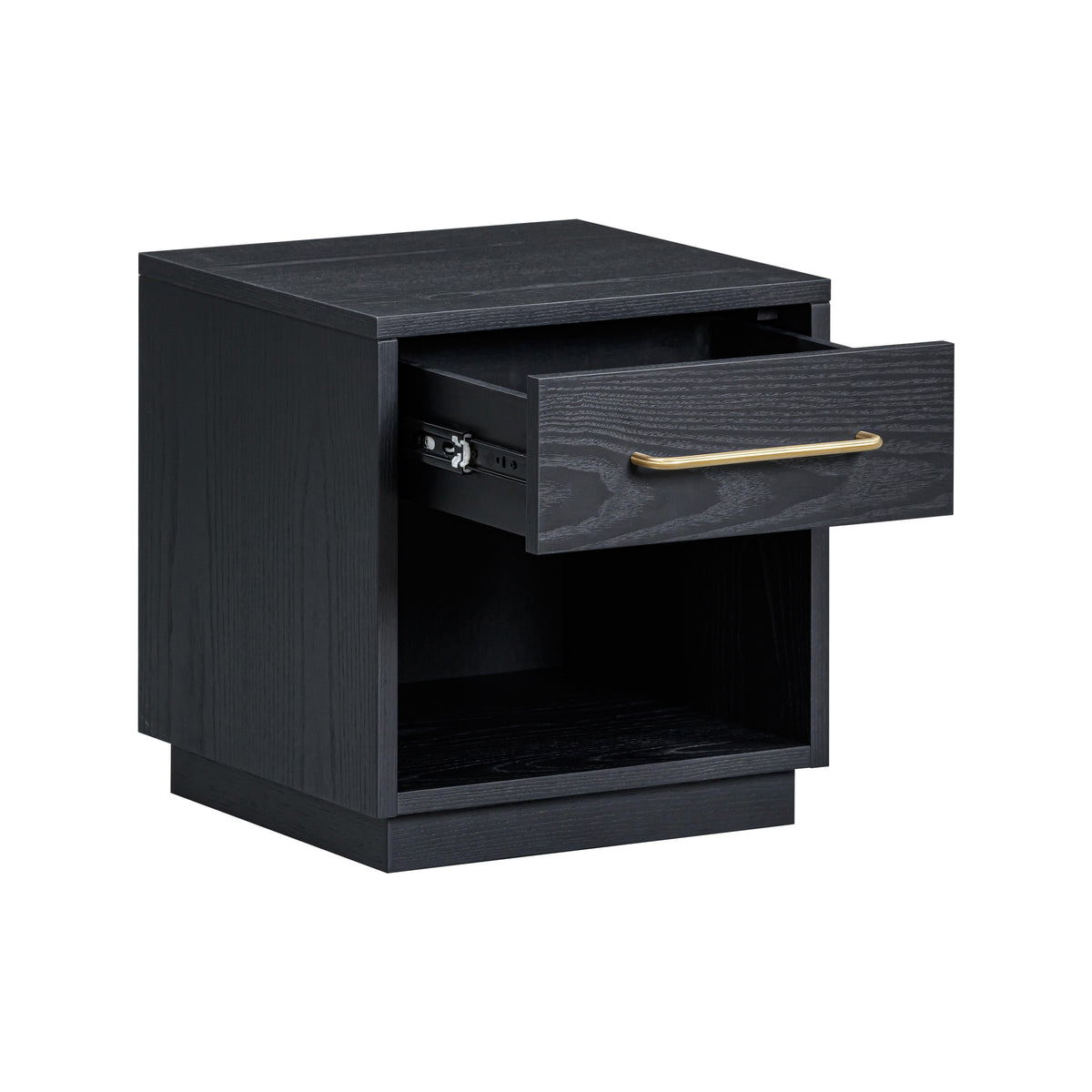 TOV Furniture Marlow Black Wood Nightstand With Drawer