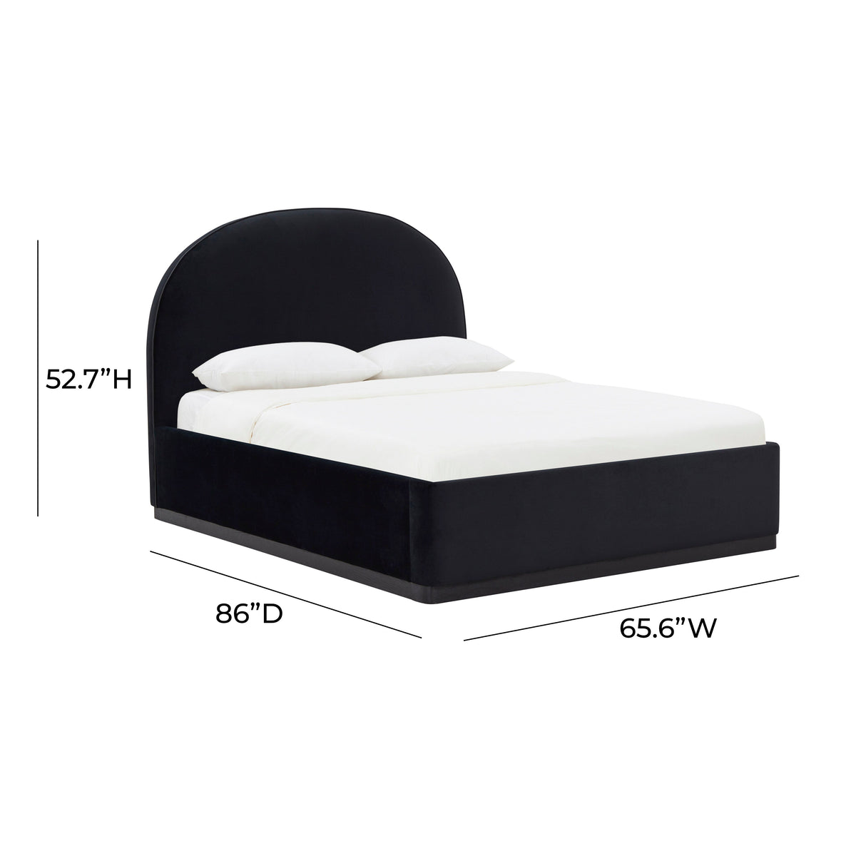TOV Furniture Marlow Black Performance Velvet Bed