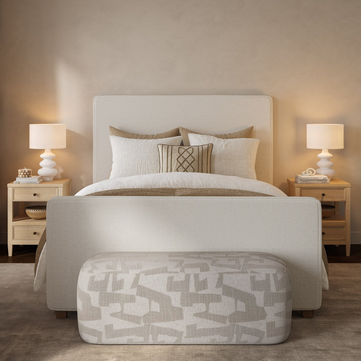 TOV Furniture Bristol Park Whitewashed Oak Wood 2-Drawer Nightstand