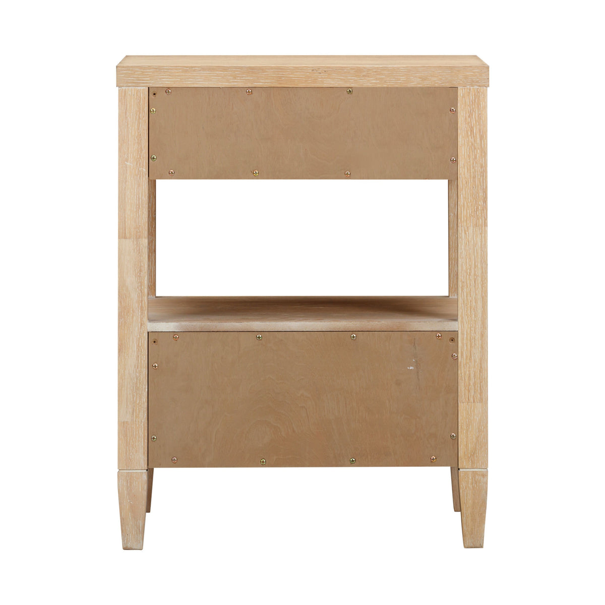 TOV Furniture Bristol Park Whitewashed Oak Wood 2-Drawer Nightstand
