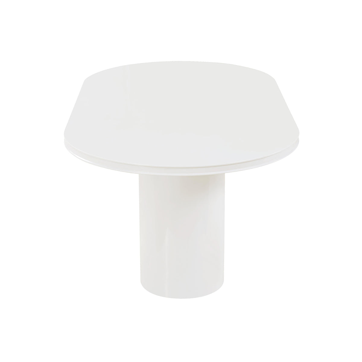 TOV Furniture Elora White Lacquer 79in Oval Dining Table