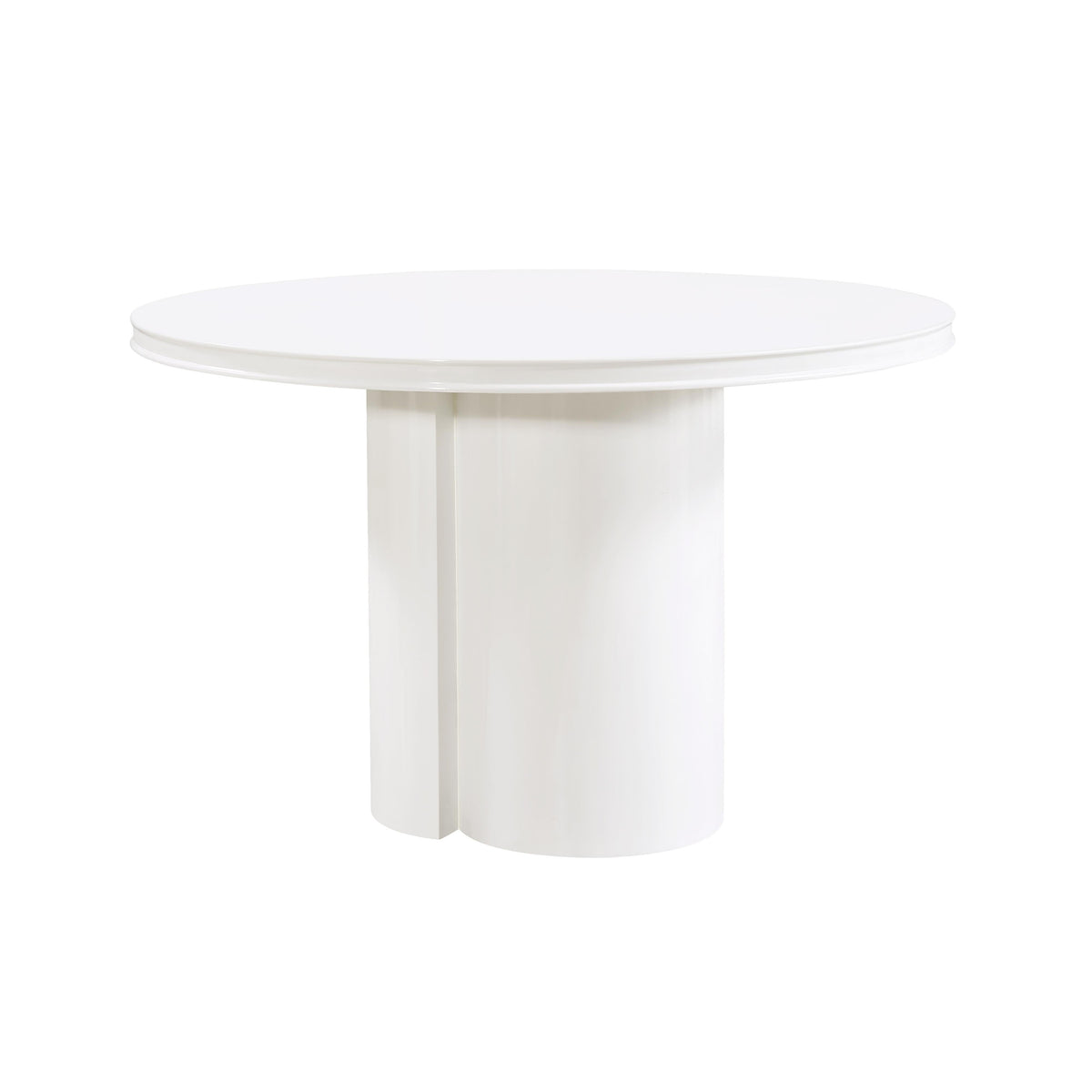 TOV Furniture Elora White Lacquer Round Dining Table