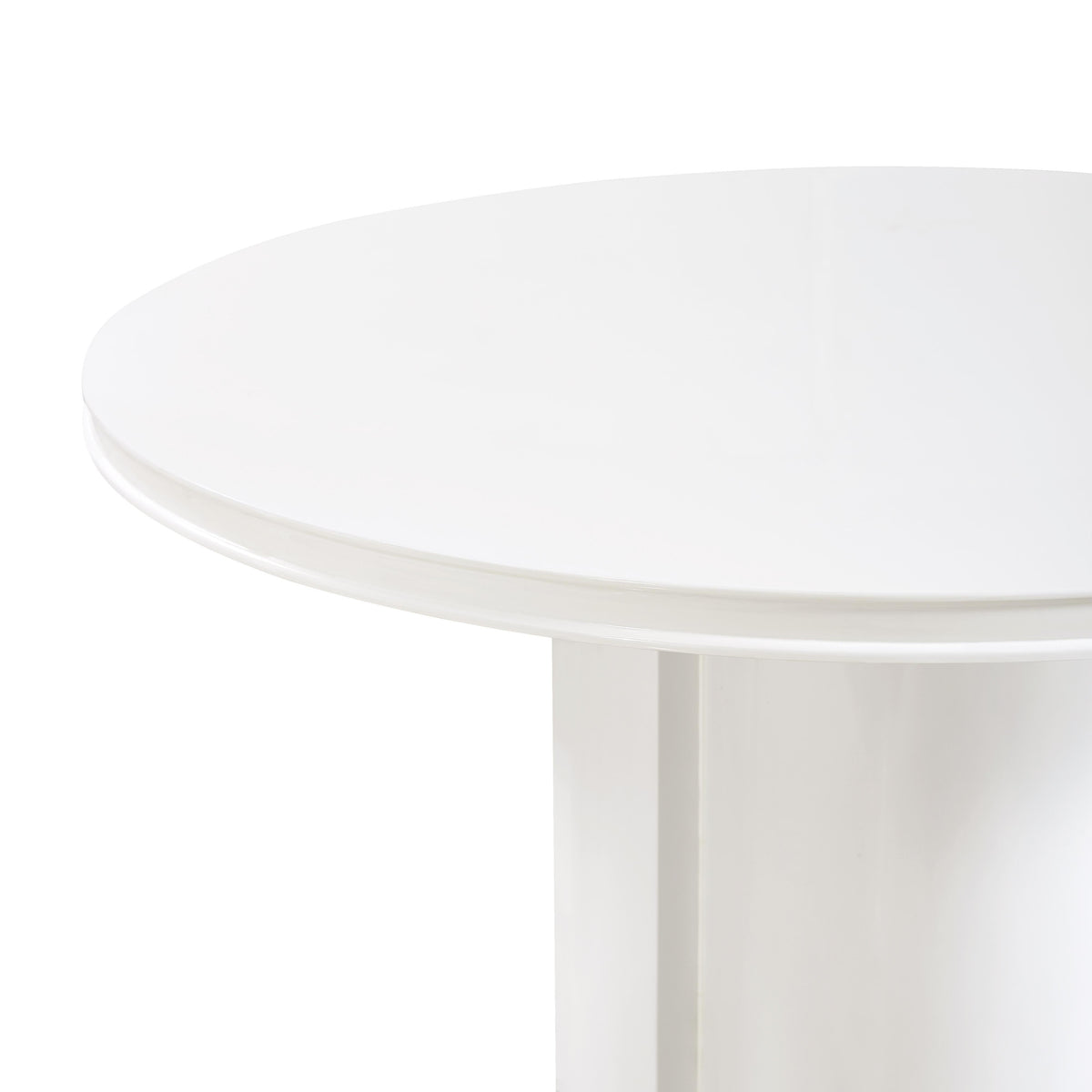 TOV Furniture Elora White Lacquer Round Dining Table