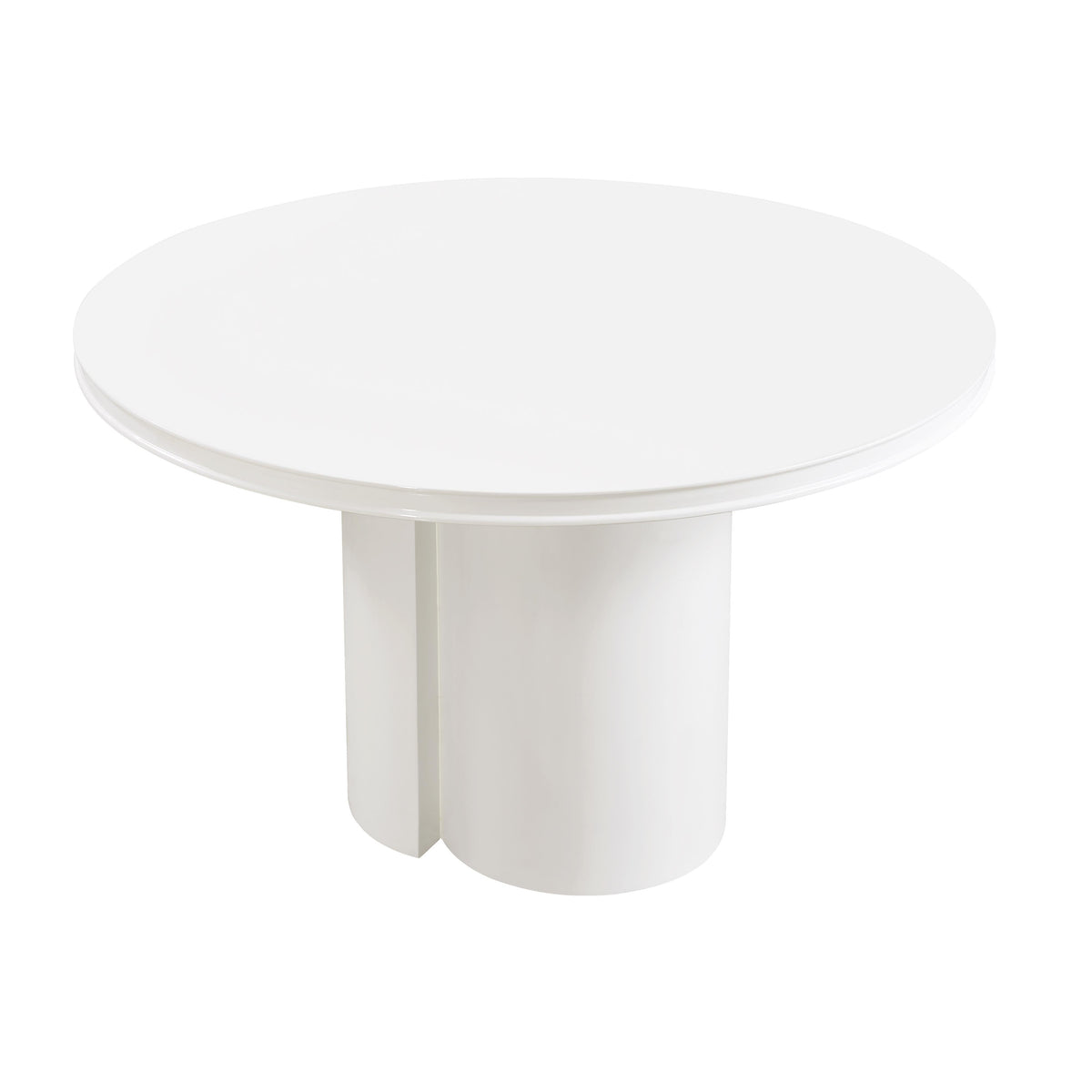 TOV Furniture Elora White Lacquer Round Dining Table