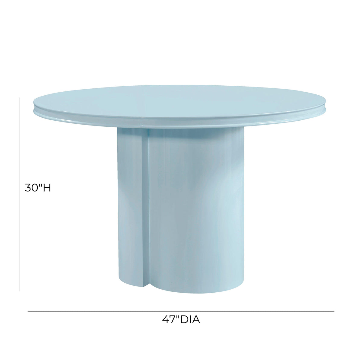 TOV Furniture Elora Blue Lacquer Round Dining Table