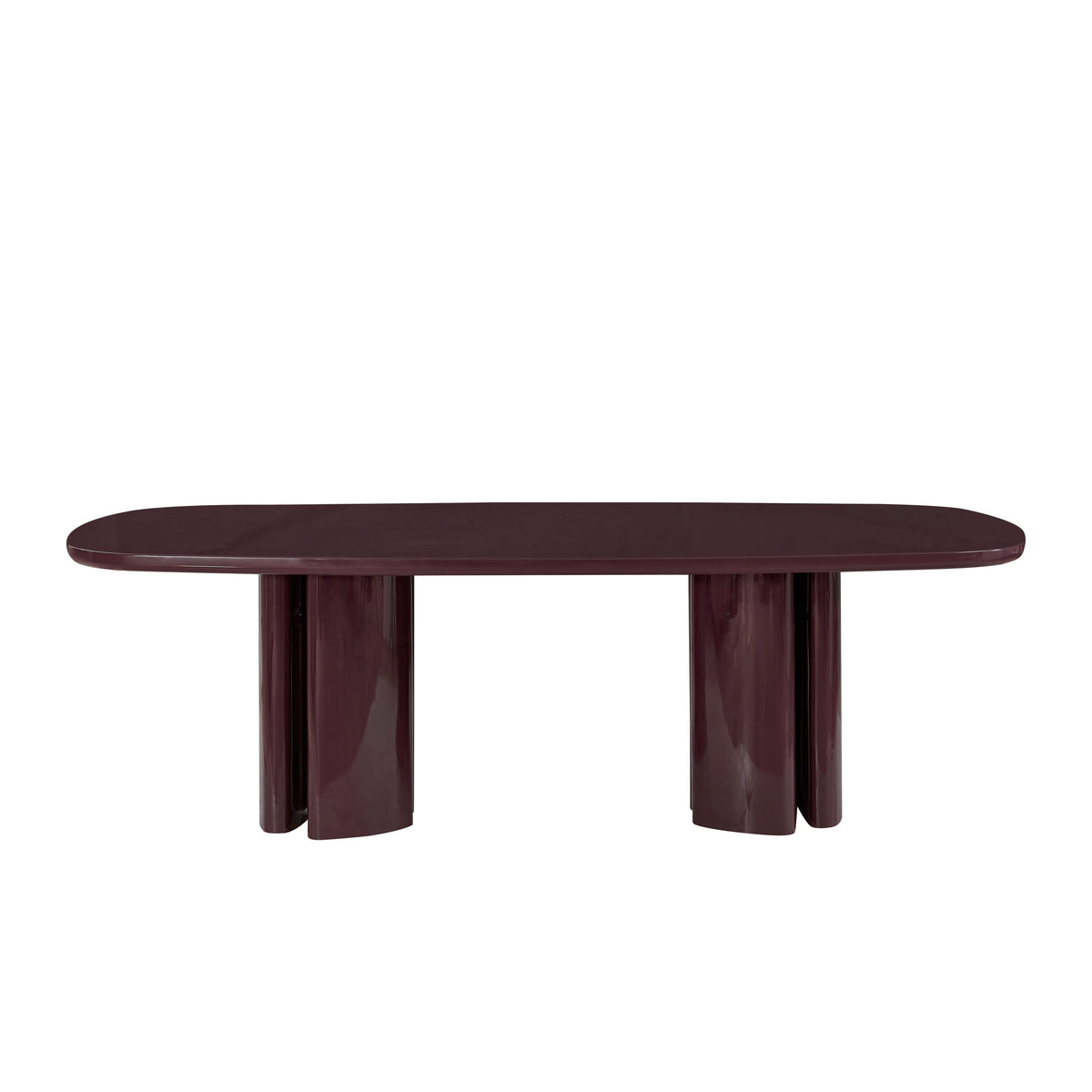 TOV Furniture Zola Burgundy Lacquer Oval Dining Table