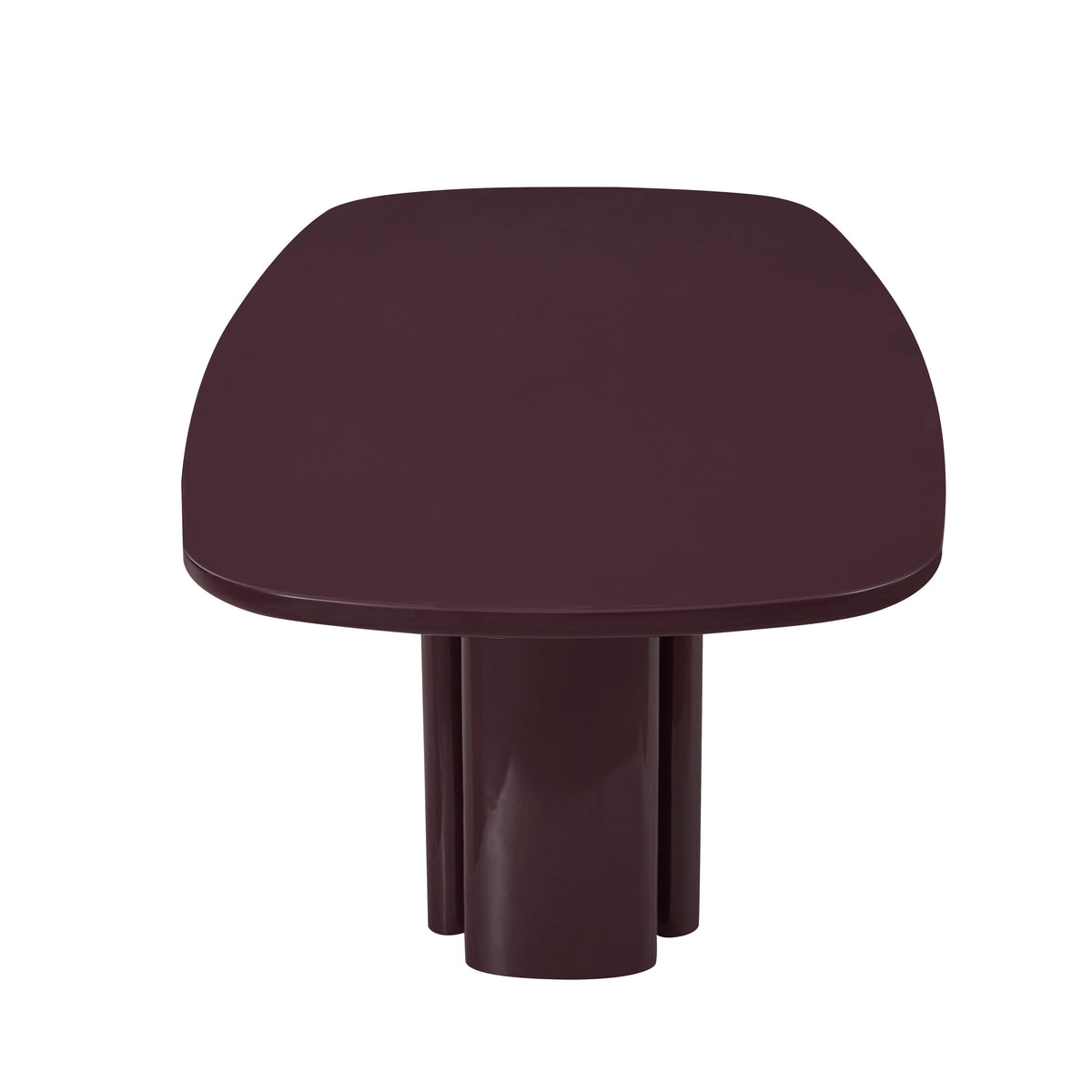 TOV Furniture Zola Burgundy Lacquer Oval Dining Table
