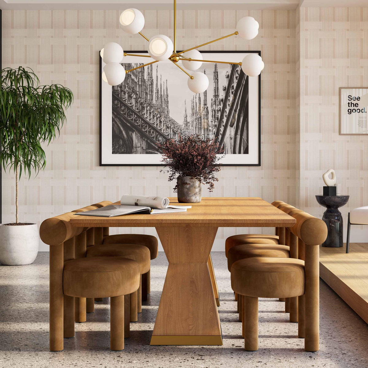 TOV Furniture Nolan Natural Wood Rectangular Dining Table