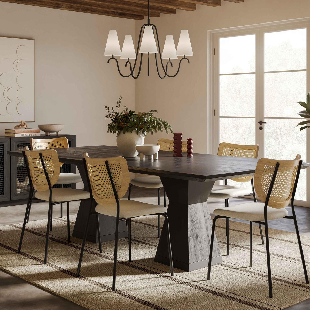 TOV Furniture Nolan Black Wood Rectangular Dining Table