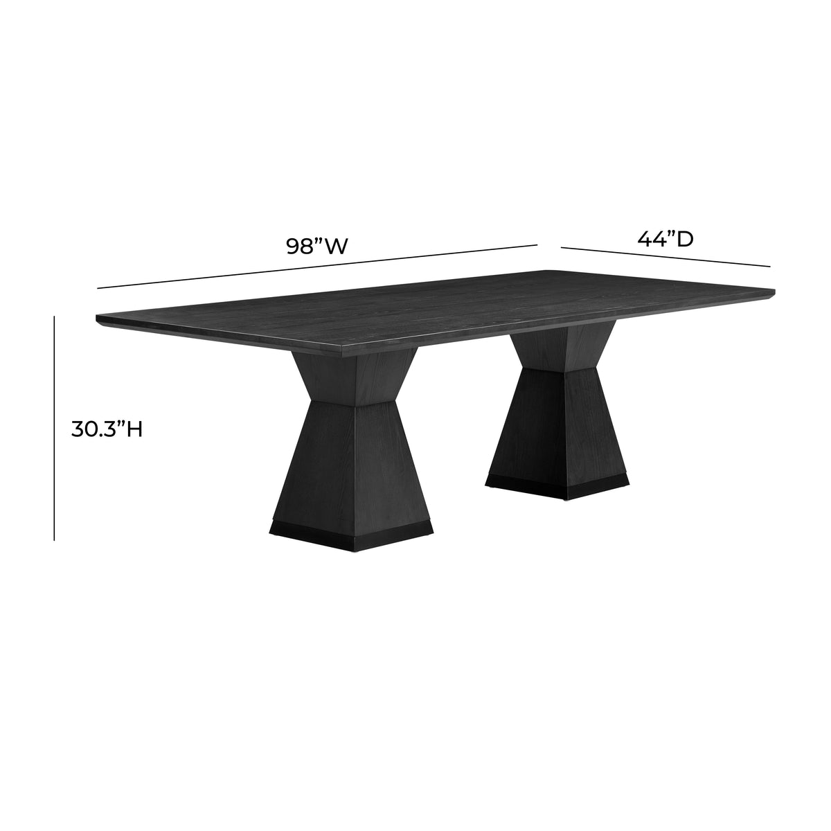 TOV Furniture Nolan Black Wood Rectangular Dining Table