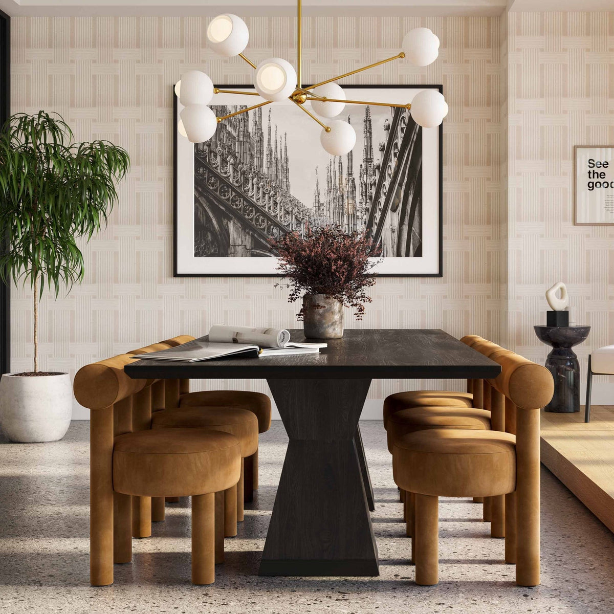 TOV Furniture Nolan Black Wood Rectangular Dining Table