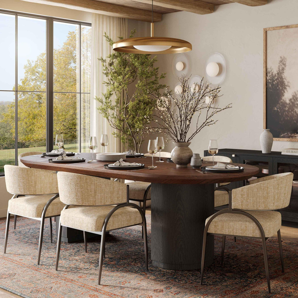 TOV Furniture Marlow Black Wood Oval Dining Table