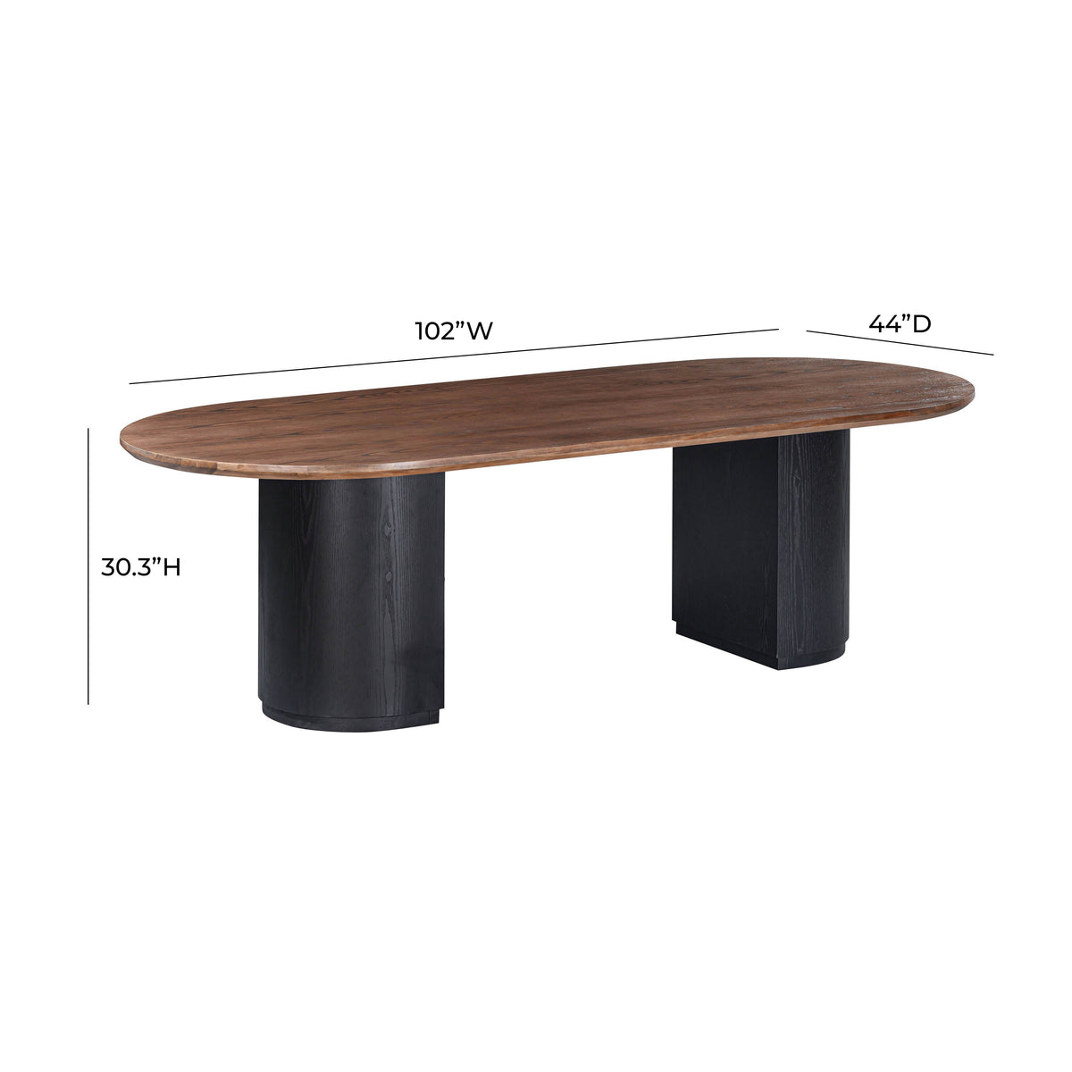 TOV Furniture Marlow Black Wood Oval Dining Table
