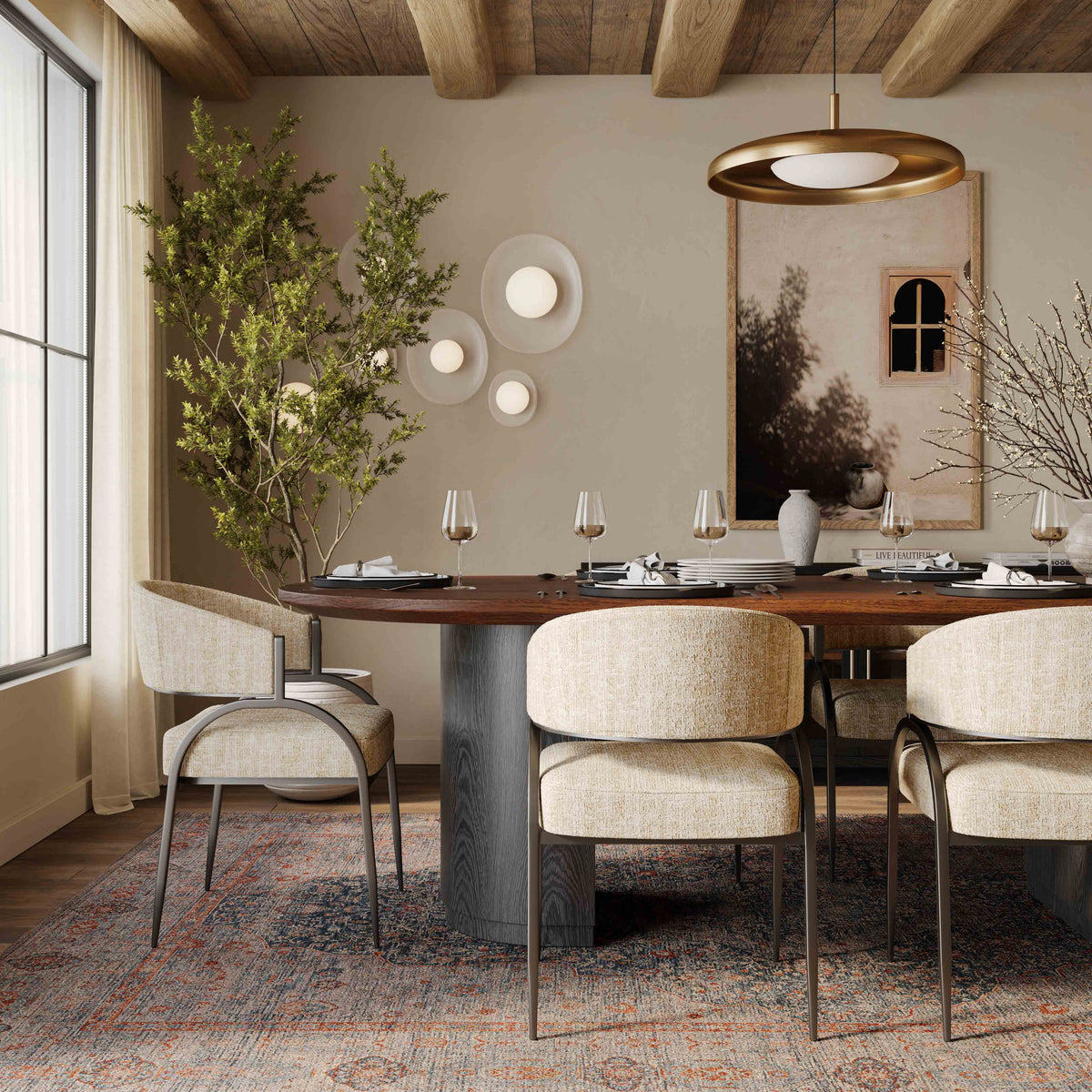 TOV Furniture Marlow Black Wood Oval Dining Table