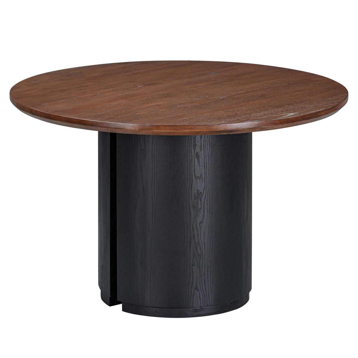 TOV Furniture Marlow Black Wood Round Dining Table in black acacia, primary product view