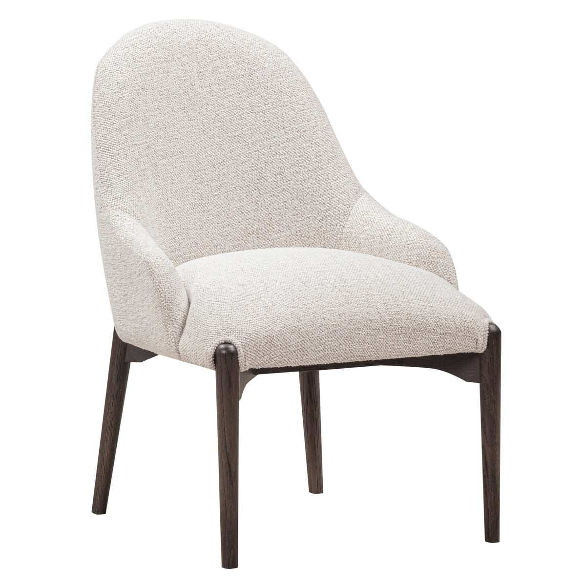 TOV Furniture Glendale White Performance Chenille Dining Chair in stone-white chenille, primary product view
