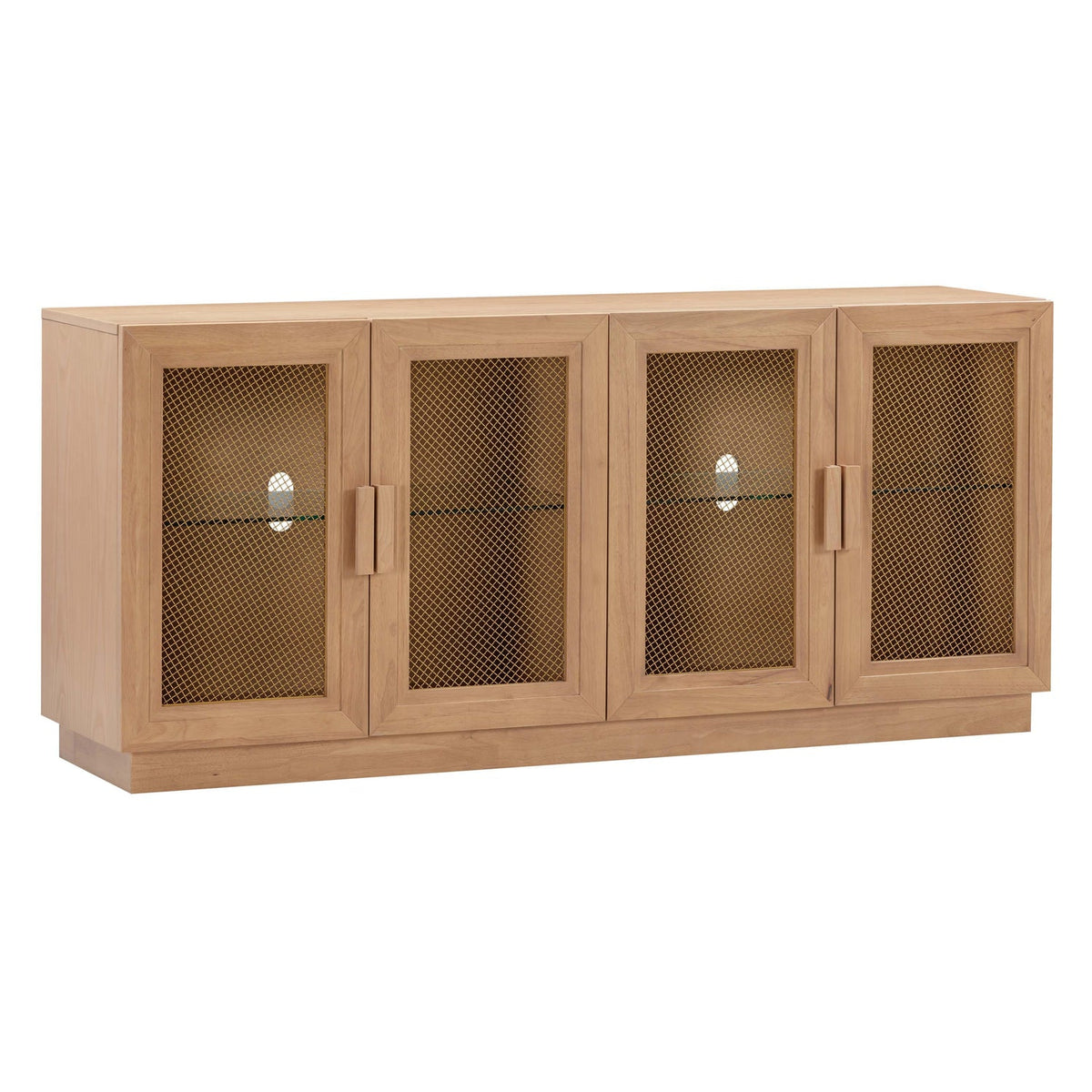 TOV Furniture Nolan Natural Wood Media Console in natural ash veneer, primary product view